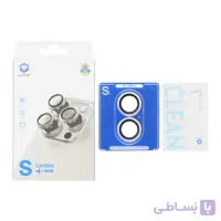 محافظ لنز رینگی اورجینال LITO شابلون دار Apple iPhone 16 / iPhone 16 Plus - خاکستری روشن (پک دار)