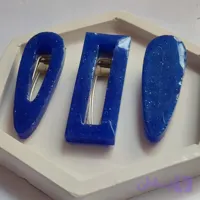 گیره مو رزینی آبی ست سه عددی
