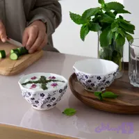 پیاله ماست خوری طرح شکوفه آبی