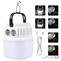 چراغ شارژی خورشیدی چندکاره | لامپ کمپینگ و اضطراری USB و سولار