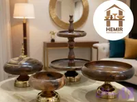 سرویس پذیرایی چوبی خمره ای پایه فلز