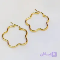 گوشواره استیل حلقه ای و طرح گل