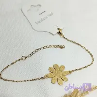 دستبند گل طلایی استیل
