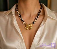 گردنبند تابستانی پاپیونی پلنگی