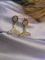 گوشواره دم وال نگین دار