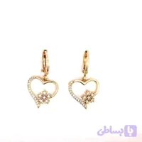 گوشواره قلب نگین دار
