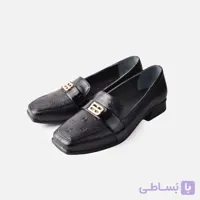 کفش لوفر زنانه مشکی Oro Nerissimo | کفش پاشنه کوتاه تین‌بانی