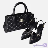 ست کیف و کفش مجلسی زنانه Nera Sensuale | ست کیف ایست‌وست و کفش اسلینگ‌بک بنددار تین‌بانی