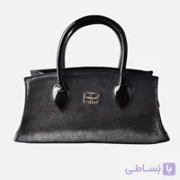 کیف دستی مجلسی زنانه Nera Notturna | کیف شاین East-West چرم و ورنی مشکی تین‌بانی