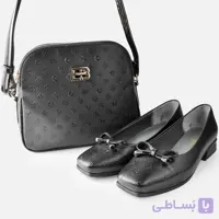محصول ست کیف و کفش زنانه مشکی نِرا گراتسیا Nera Grazia | ست پاپیونی تین‌بانی
