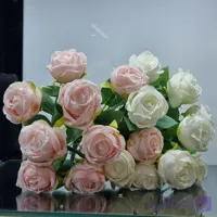 بوته رز ۹ گل مصنوعی ۳۰ سانتی‌متری | قیمت مناسب و کیفیت عالی