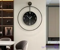 ساعت دیواری  دکوراتیو ترکیبی چوب و فلز موتور آرامگرد و بیصدا