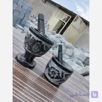 پک هاون سنگی ساده پایه دار و بدون پایه