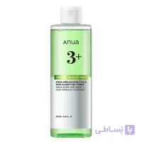 تونر شفاف کننده و تسکین دهنده آزلائیک اسید آنوا Anua Azelaic Acid 3 + Cica 250Ml