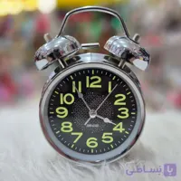 ساعت زنگدار رومیزی استیل، بزرگ، اصل