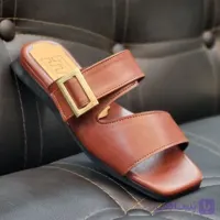 صندل پنجه اردکی زنانه رنگ عسلی