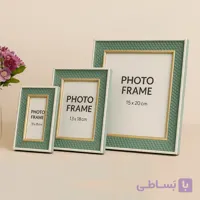 ست قاب عکس رنگی با فریم سه‌بعدی سبز آبرنگی – سه‌تایی