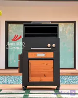 باربیکیو گازی مشکی و ترموود AMINBBQ-BWRC-062