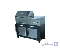 باربیکیو ۱۱۰ سانتی متر استیل دودی با اجاق گاز و سرخکن sgrc-110