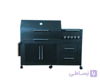 باربیکیو گازی مشکی با اجاق گاز و سرخکن brc-140