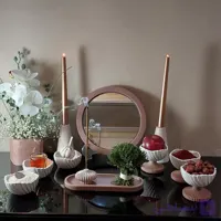 ست هفتسین 12 تکه دو رنگ نسکافه ای و قهوه ای