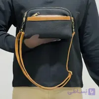 کیف دستی و دوشی پاسپورتی زنانه چرم مصنوعی با 4 زیپ و بند مچی و بلند کد 1389