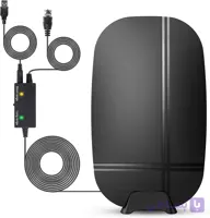 آنتن دیجیتال HDTV داخلی/خارجی – تقویت کننده سیگنال، آنتن تلویزیون هوشمند همه جهته، برد بلند ۲۰۰+ مایل، پشتیبانی از فایر تی‌وی استیک و همه تلویزیون‌های ۴K 1080p