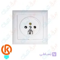 پریز تلفن دوکاره الیزه سفید