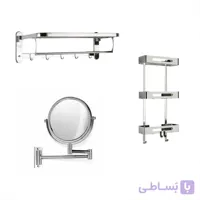 ست شلف و رخت آویز و آینه اصلاح حمام و دستشویی
