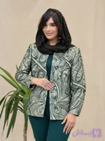 کت مجلسی ژاکارد مدل آیلین سبز کد_3033
