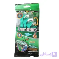 خودتراش لمسر شیش لبه صابوندار 4 تایی LAMSER