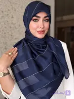 روسری ابریشم ژاکارد راه راه کد ۱۰۶۹