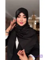 روسری مشکی کریشه و ژاکارد ال وی کد ۱۰۵۶