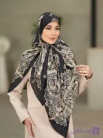 روسری ابریشم ژاکارد کد ۱۱۰۲
