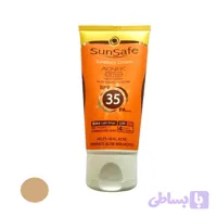 کرم ضدآفتاب رنگی سان سیف، مدل 35 SPF، مناسب پوست چرب، جوش‌دار و مختلط تنالیته رنگ روشن و حجم 50 میلی‌لیتر، محافظت کننده در برابر