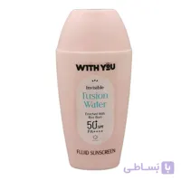 فلوئید ضد آفتاب بدون رنگ ویت یو spf50 مدل فیوژن محافظ UVA،UVB مناسب برای انواع پوست حجم 60 میلی لیتر