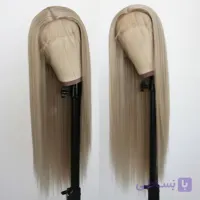 کلاه گیس زنانه بلند زنانه لخت رنگ موی بلوند شنی خیلی روشن (کد:4042)