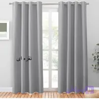 پرده مخمل کالیفرنیا پانچ حریر کده سایز 150*280 نقره ای