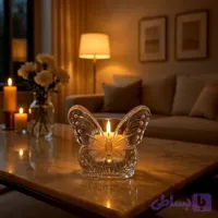 🗯جاشمعی،جا آرایشی پروانه کریستالی