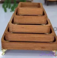 سینی پنج تیکه مربع ، مستطیل و طرح گل پایه دار