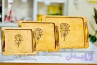 سینی چوبی ۳ تیکه طرح گل