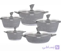 سرویس قابلمه دسینی مدل DK-310 اصل | ست 17 پارچه گرانیتی نچسب