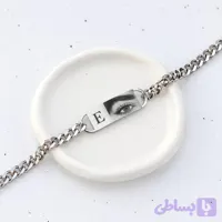 دستبند چشم و حروف دلخواه استیل نقره ای