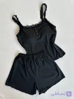 تاپ و شورتک ساده دانتل دار کد R2039