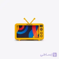 نگهدارنده موبایل چوبی روژان طرح تلویزیون رنگ زرد