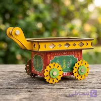 چرخ دستی چوبی نوستالژی زرد