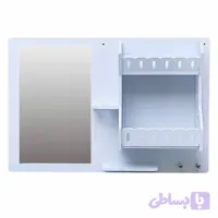 آینه حمام و سرویس طرح باکس دار جنس پی وی سی قابل شستشو و ضد آب | فروش به صورت آنلاین از فروشگاه شهر شلف