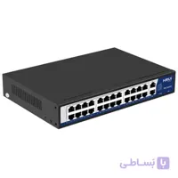 سوئیچ 24 پورت 10/100Mbps PoE و 2 پورت Uplink اچ ار یو ای HRUI HR902-AF-2421G-300