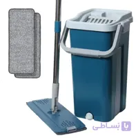 ست نظافت شامل تی و سطل ۸ لیتری با سیستم آب‌گیری خودکار و صفحه ضدخش کد 23965