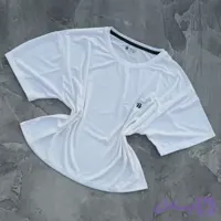 تیشرت کراپ سوزنی سفید فلامنت